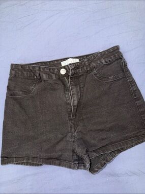 Alcott Black High-Rise Denim Shorts